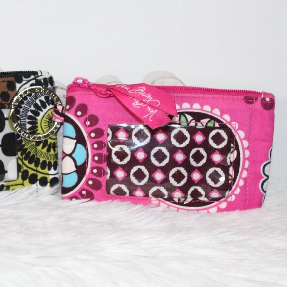Vera Bradley Zip ID Case Bundle of 2/Cocoa Moss (New), Cupcake (Preowned) - Picture 4 of 16